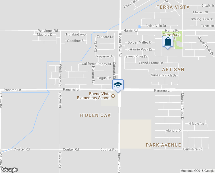 map of restaurants, bars, coffee shops, grocery stores, and more near 11417 Mondego Drive in Bakersfield
