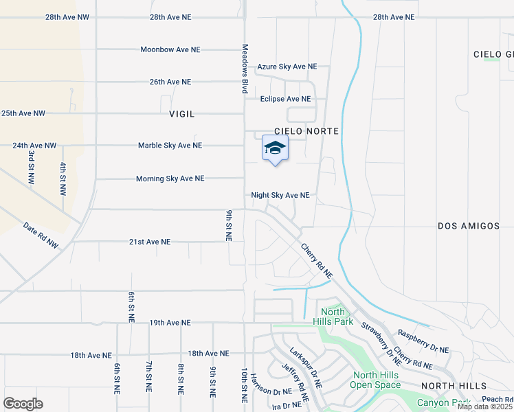map of restaurants, bars, coffee shops, grocery stores, and more near 2302 Estrella Court NorthEast in Rio Rancho