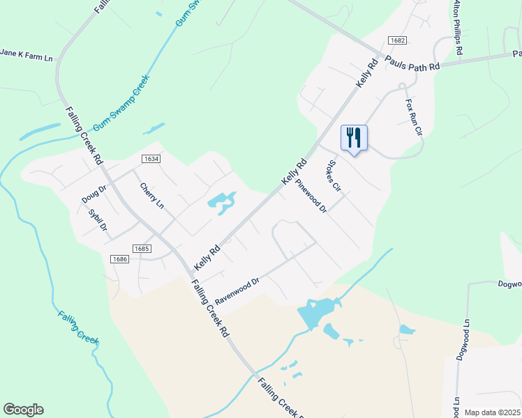 map of restaurants, bars, coffee shops, grocery stores, and more near 3239 Kelly Road in Kinston