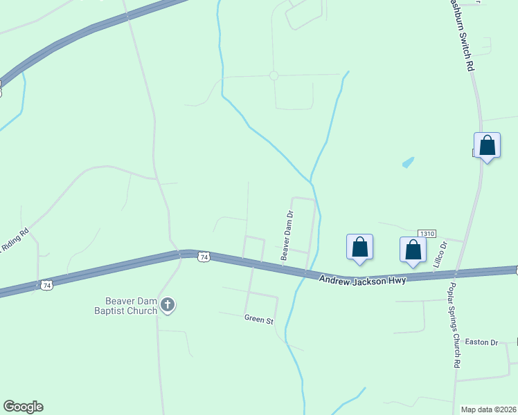 map of restaurants, bars, coffee shops, grocery stores, and more near 120 Blackhawk Drive in Shelby