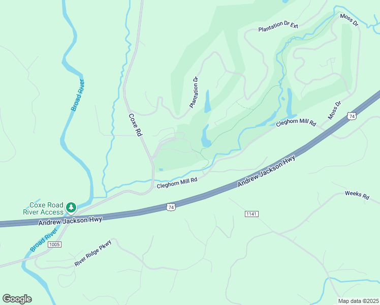 map of restaurants, bars, coffee shops, grocery stores, and more near 202 Kings Grant Road in Rutherfordton