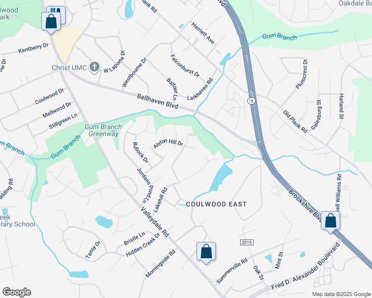 map of restaurants, bars, coffee shops, grocery stores, and more near 1033 Alston Hill Drive in Charlotte
