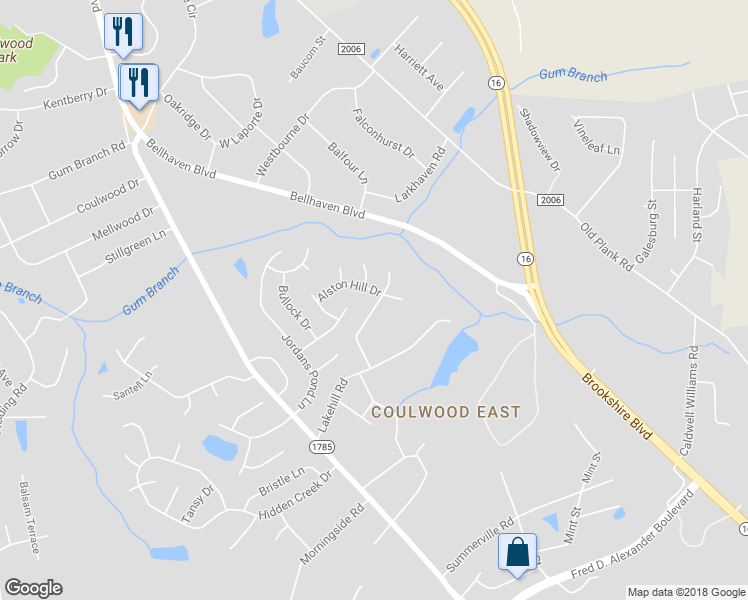 map of restaurants, bars, coffee shops, grocery stores, and more near 7043 Red Bud Circle in Charlotte