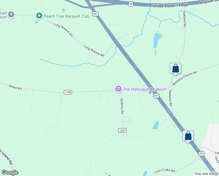 map of restaurants, bars, coffee shops, grocery stores, and more near 295 Shiloh Road in Forest City