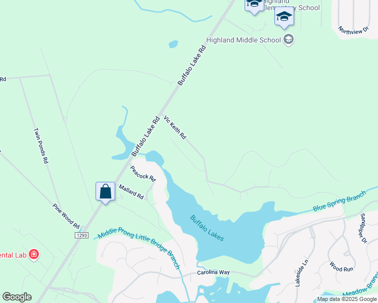 map of restaurants, bars, coffee shops, grocery stores, and more near 83 Duck Lane in Sanford