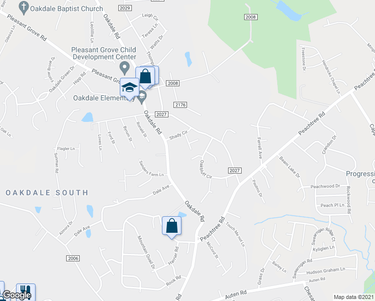 map of restaurants, bars, coffee shops, grocery stores, and more near 5619 Cherrybluff Court in Charlotte