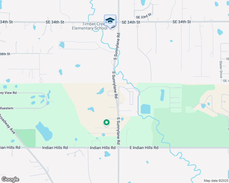 map of restaurants, bars, coffee shops, grocery stores, and more near 17321 South Sunnylane Road in Norman