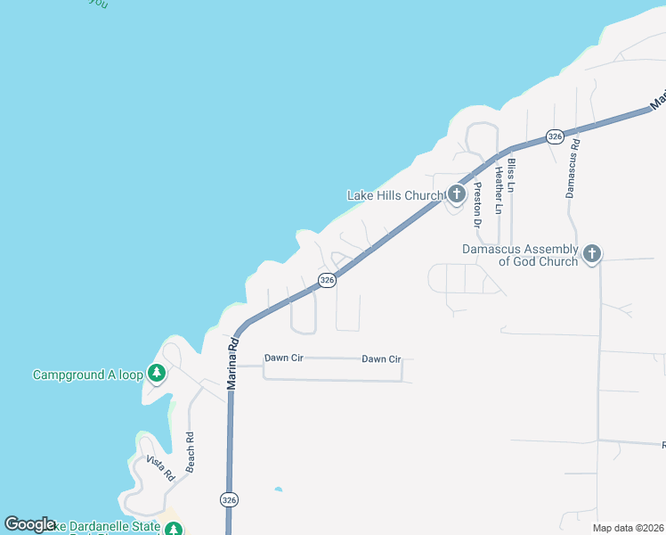 map of restaurants, bars, coffee shops, grocery stores, and more near 107 Harbor Circle in Russellville