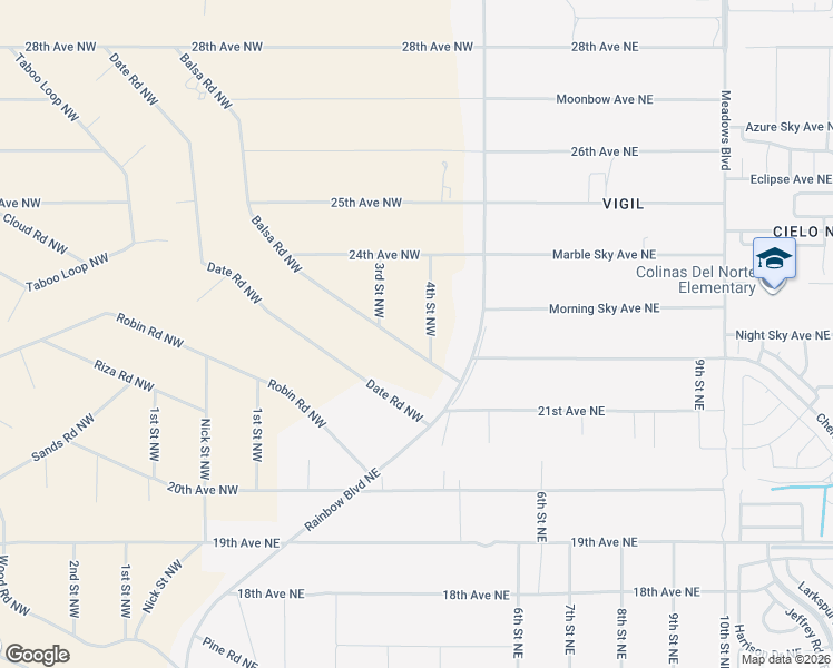 map of restaurants, bars, coffee shops, grocery stores, and more near 4th Street Northwest in Rio Rancho
