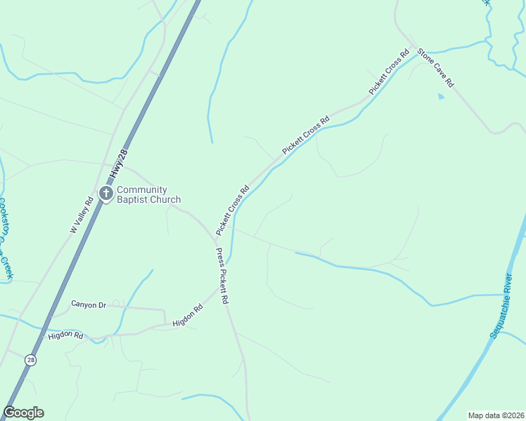 map of restaurants, bars, coffee shops, grocery stores, and more near 171 Fred Newman Road in Whitwell