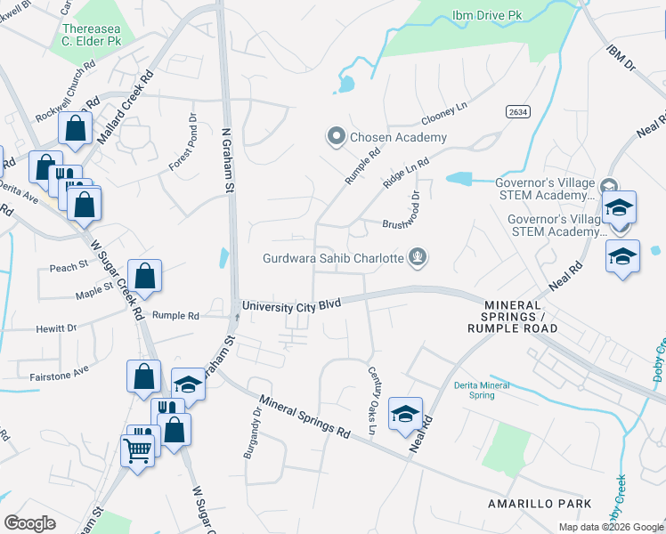 map of restaurants, bars, coffee shops, grocery stores, and more near in Charlotte