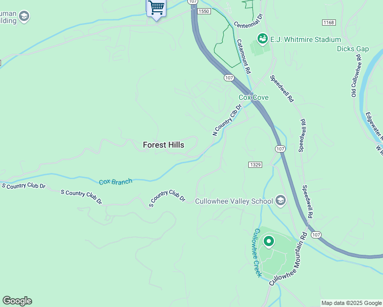 map of restaurants, bars, coffee shops, grocery stores, and more near 179 Coxs Farm Road in Cullowhee