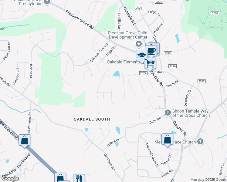map of restaurants, bars, coffee shops, grocery stores, and more near 6724 Commack Drive in Charlotte