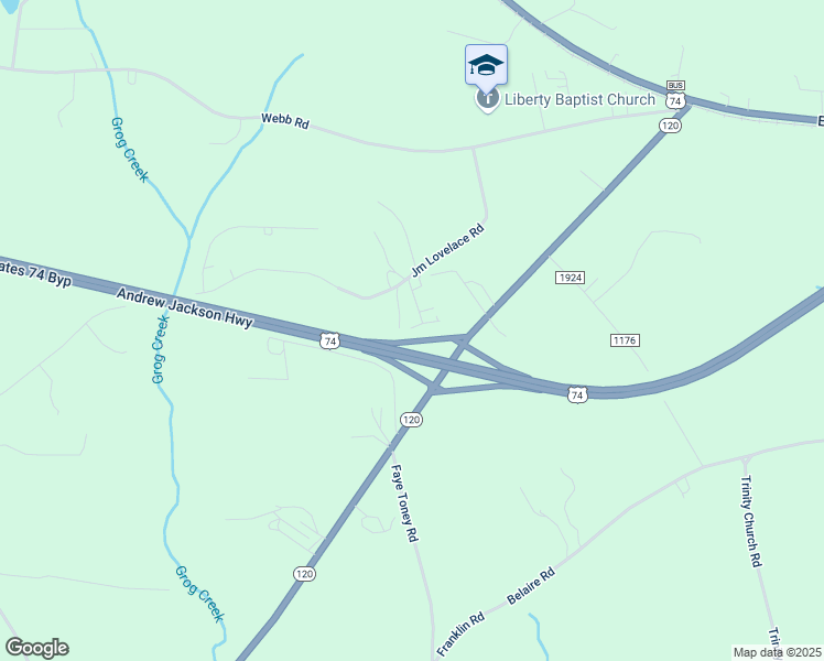 map of restaurants, bars, coffee shops, grocery stores, and more near 160 Ellen Lane in Ellenboro