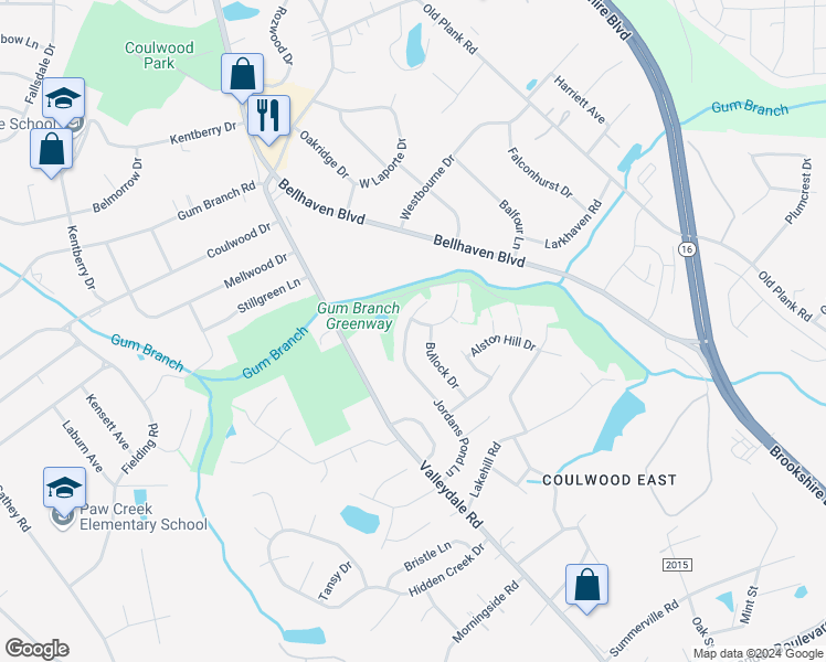 map of restaurants, bars, coffee shops, grocery stores, and more near 1408 Jordans Pond Lane in Charlotte