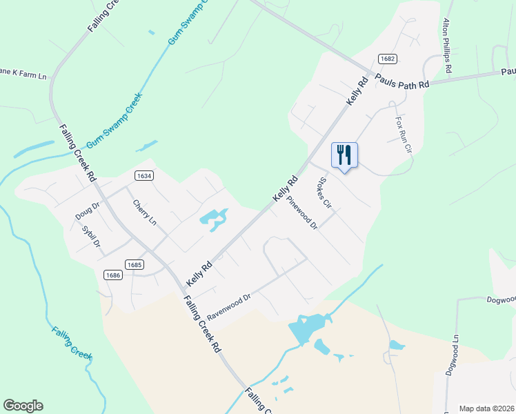 map of restaurants, bars, coffee shops, grocery stores, and more near 3150 Kelly Road in Kinston