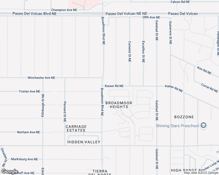 map of restaurants, bars, coffee shops, grocery stores, and more near 2413 Bedivere Street Northeast in Rio Rancho