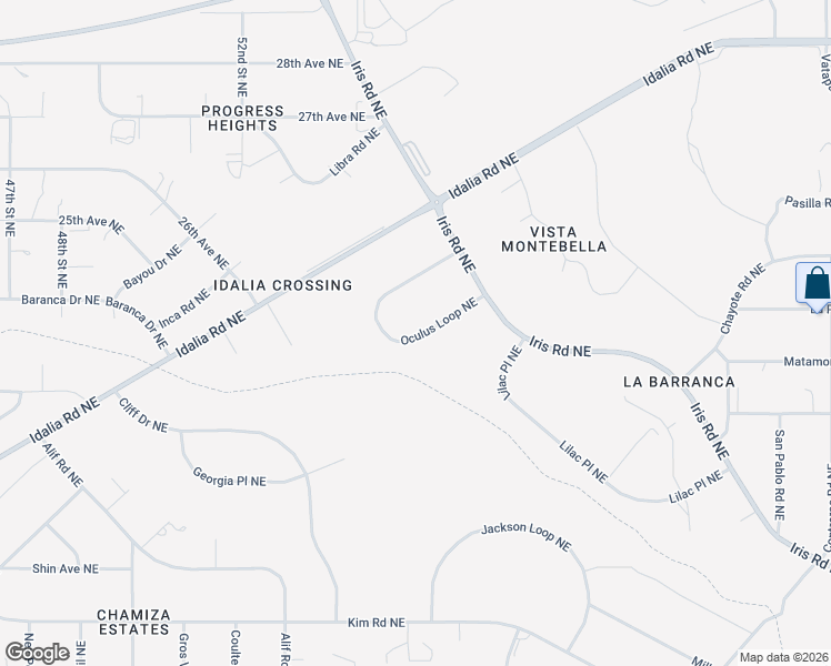 map of restaurants, bars, coffee shops, grocery stores, and more near 3025 Oculus Loop Northeast in Rio Rancho