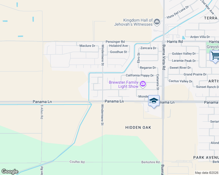 map of restaurants, bars, coffee shops, grocery stores, and more near 12002 Cactus Flower Avenue in Bakersfield