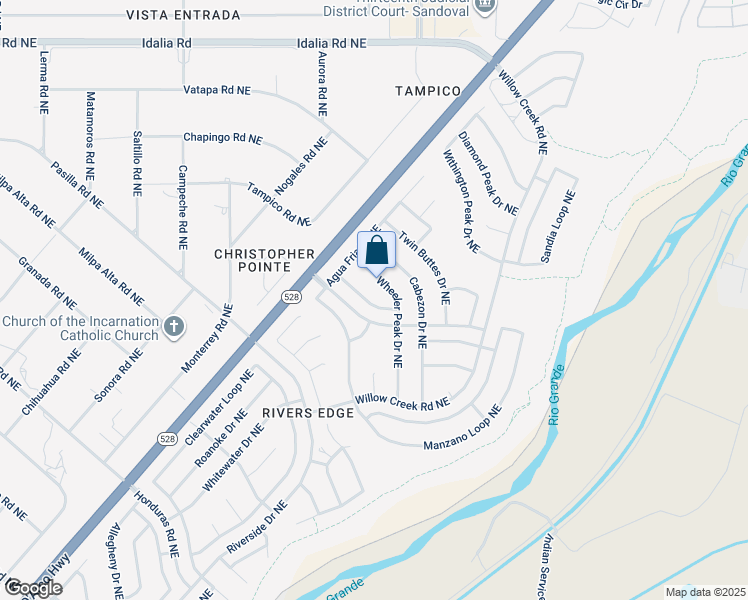 map of restaurants, bars, coffee shops, grocery stores, and more near 6921 Redondo Peak Road Northeast in Rio Rancho