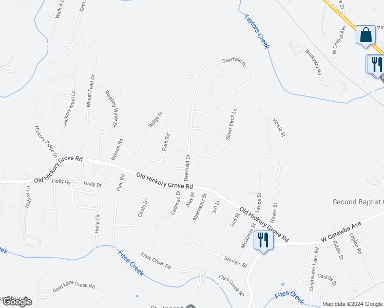 map of restaurants, bars, coffee shops, grocery stores, and more near 838 Deerfield Drive in Mount Holly