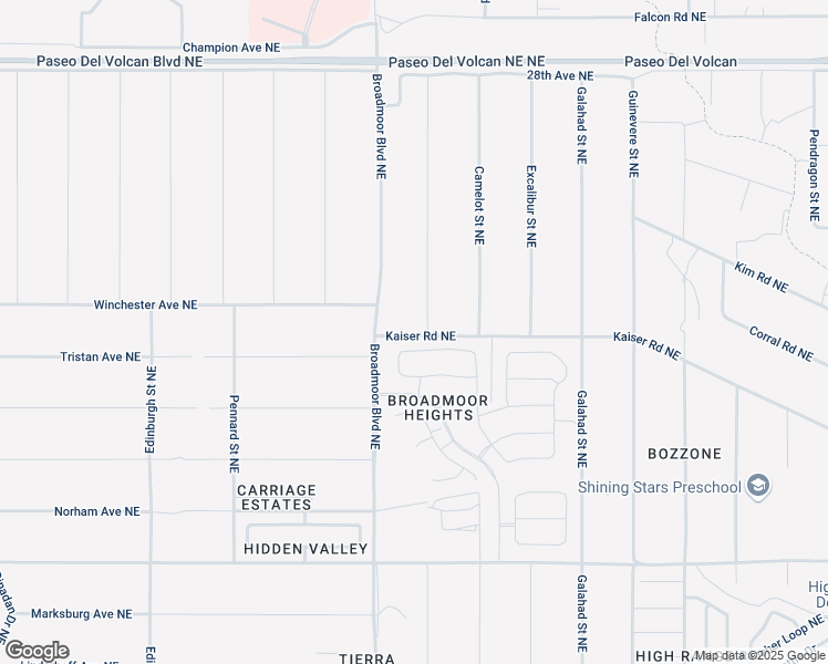 map of restaurants, bars, coffee shops, grocery stores, and more near 2413 Bedivere Street Northeast in Rio Rancho