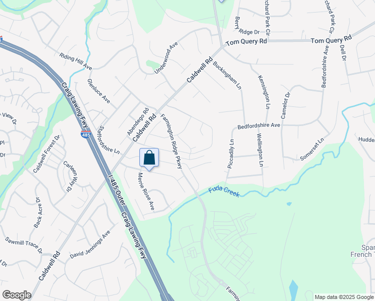 map of restaurants, bars, coffee shops, grocery stores, and more near 4923 Sunburst Lane in Charlotte