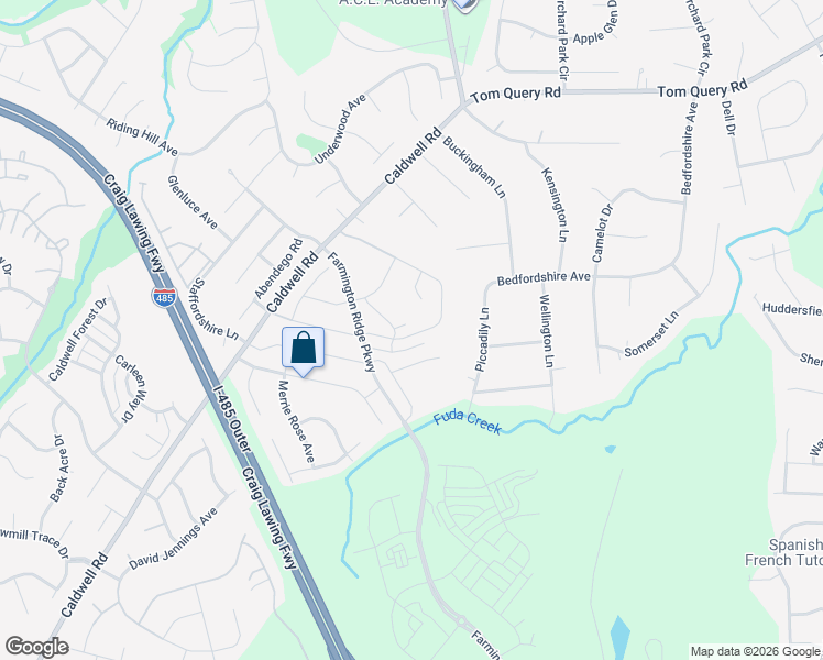 map of restaurants, bars, coffee shops, grocery stores, and more near 4968 Sunburst Lane in Charlotte