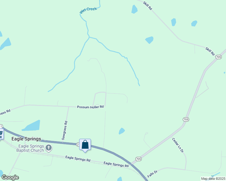map of restaurants, bars, coffee shops, grocery stores, and more near 135 Home Street in Eagle Springs