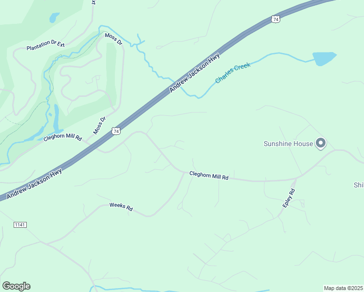 map of restaurants, bars, coffee shops, grocery stores, and more near 163 Burgandy Place in Rutherfordton