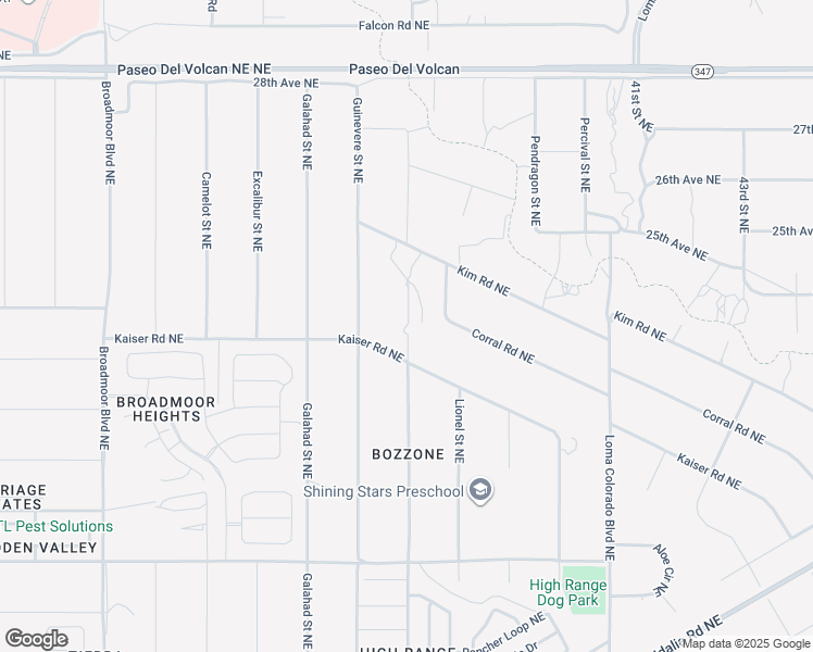 map of restaurants, bars, coffee shops, grocery stores, and more near Buckskin Court in Rio Rancho