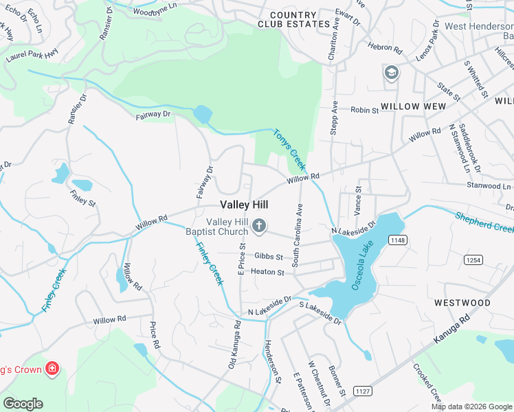 map of restaurants, bars, coffee shops, grocery stores, and more near 1840 Willow Road in Hendersonville