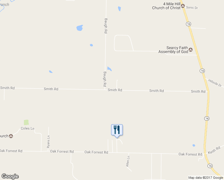 map of restaurants, bars, coffee shops, grocery stores, and more near 219 Smith Road in Searcy