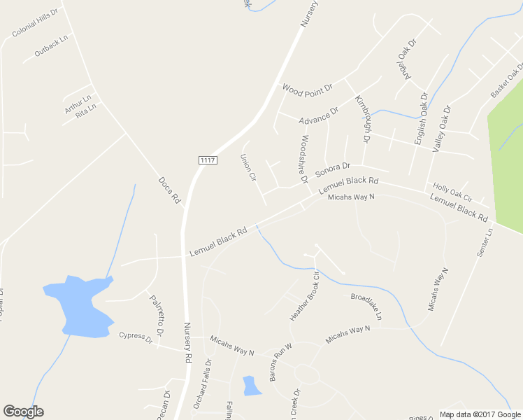 map of restaurants, bars, coffee shops, grocery stores, and more near 36 Red Bud Circle in Lillington