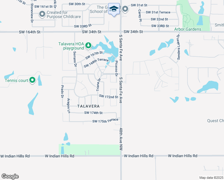 map of restaurants, bars, coffee shops, grocery stores, and more near 17200 Vitoria Drive in Oklahoma City