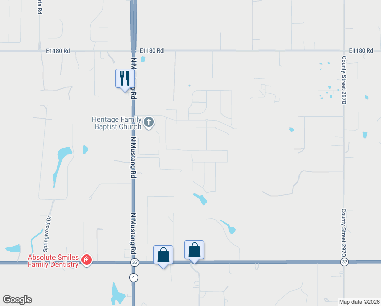 map of restaurants, bars, coffee shops, grocery stores, and more near 5316 Nicole Drive in Tuttle