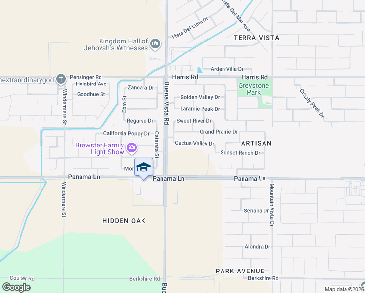 map of restaurants, bars, coffee shops, grocery stores, and more near 11115 Cactus Valley Drive in Bakersfield