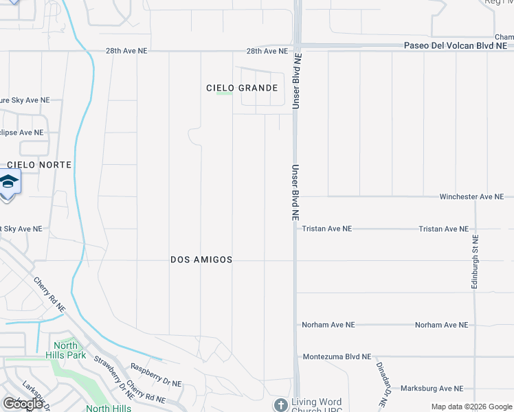 map of restaurants, bars, coffee shops, grocery stores, and more near 2420 Box Lake Drive Northeast in Rio Rancho