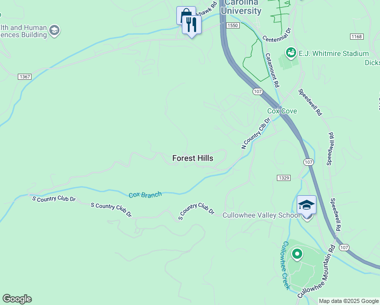 map of restaurants, bars, coffee shops, grocery stores, and more near in Forest Hills