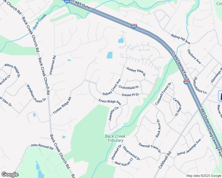 map of restaurants, bars, coffee shops, grocery stores, and more near 11528 Sidney Crest Avenue in Charlotte