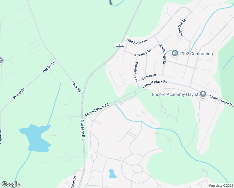 map of restaurants, bars, coffee shops, grocery stores, and more near 36 Red Bud Circle in Lillington