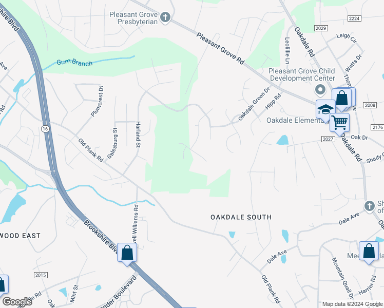 map of restaurants, bars, coffee shops, grocery stores, and more near 6647 Wicked Oak Lane in Charlotte