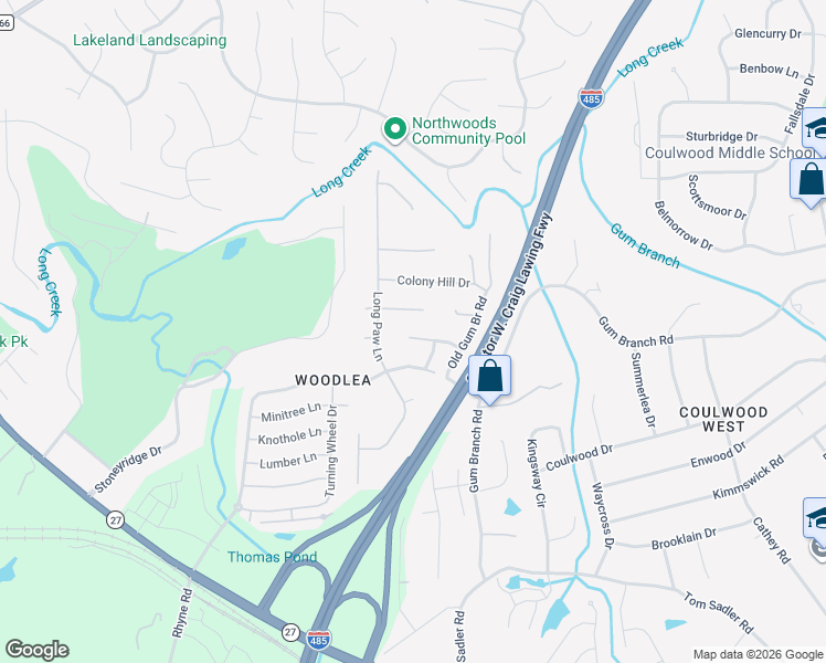 map of restaurants, bars, coffee shops, grocery stores, and more near in Charlotte