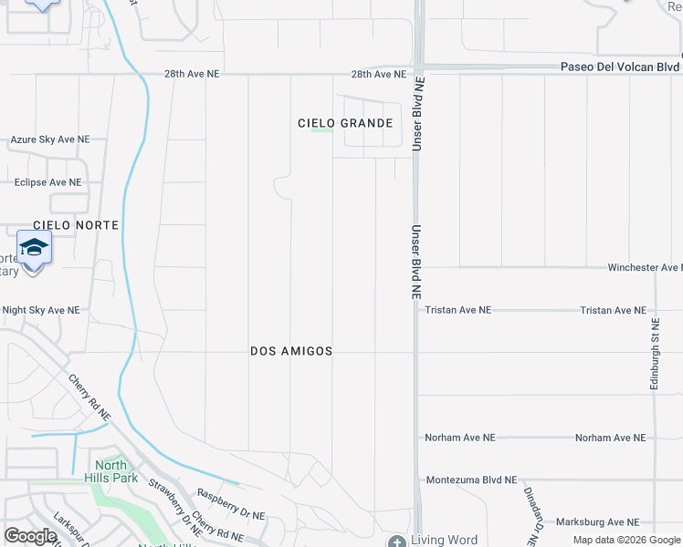 map of restaurants, bars, coffee shops, grocery stores, and more near 2420 Box Lake Drive Northeast in Rio Rancho