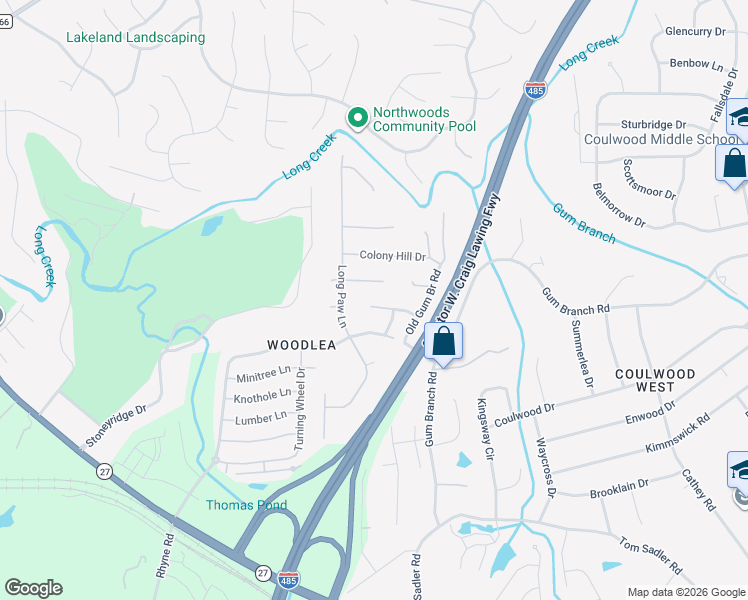 map of restaurants, bars, coffee shops, grocery stores, and more near in Charlotte