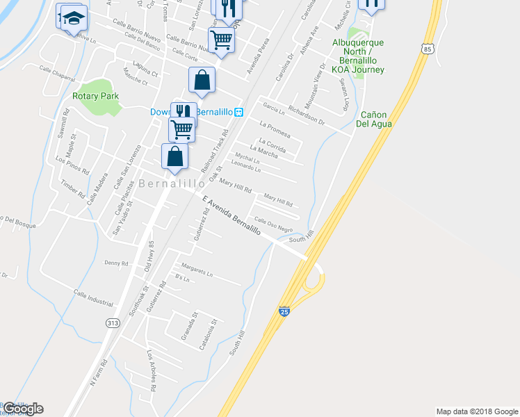 map of restaurants, bars, coffee shops, grocery stores, and more near 9 Charing Cross Loop in Bernalillo