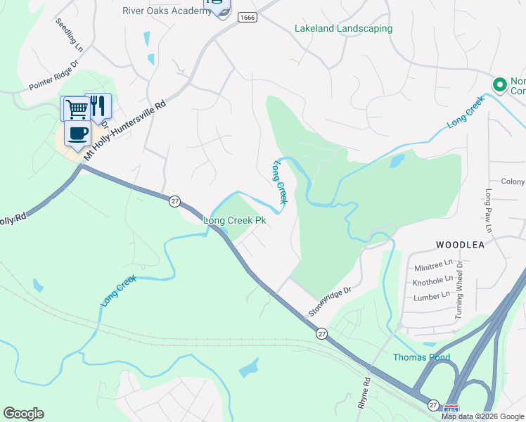 map of restaurants, bars, coffee shops, grocery stores, and more near 609 Pine Forest Road in Charlotte
