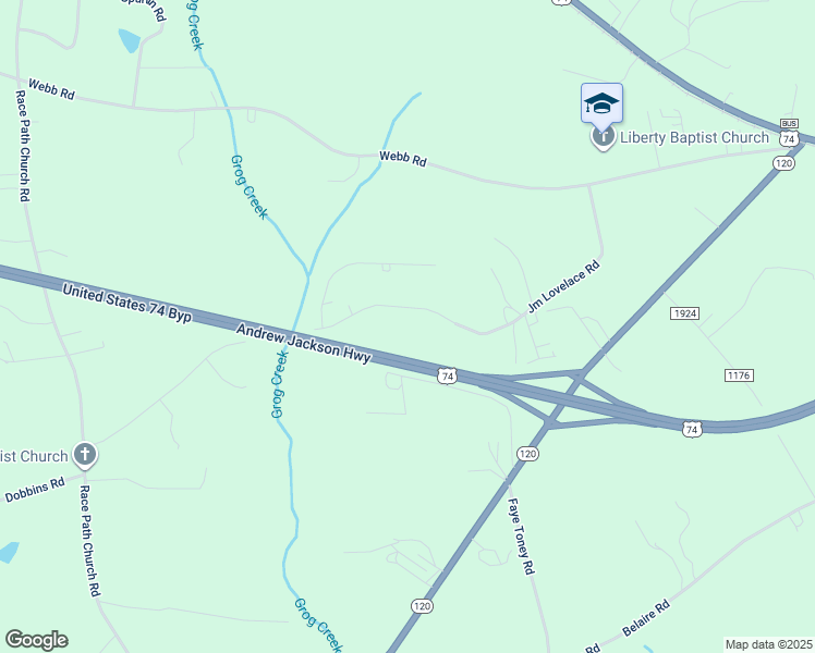 map of restaurants, bars, coffee shops, grocery stores, and more near 443 Jm Lovelace Road in Ellenboro