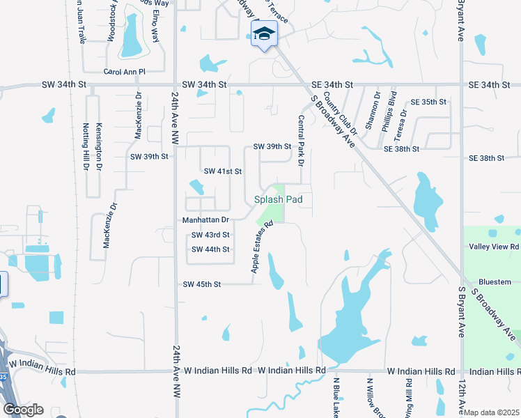 map of restaurants, bars, coffee shops, grocery stores, and more near 4216 Manhattan Drive in Moore