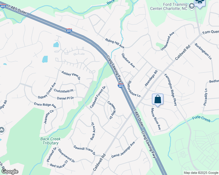 map of restaurants, bars, coffee shops, grocery stores, and more near 10406 Cochran Ridge Avenue in Charlotte